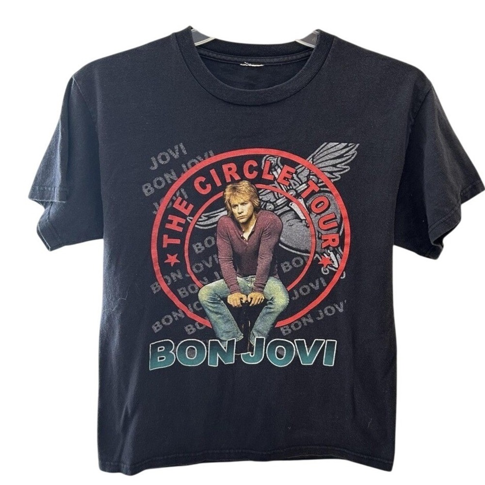 Bon‎ Jovi The Circle Tour 2010 Graphic T Shirt Black Concert Music Size M